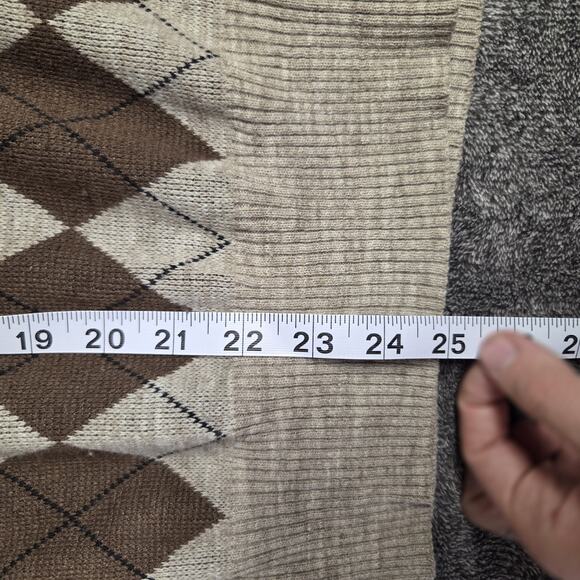Troy Hill Mens Tan And Brown Argyle Sweater Vest Size Medium - Picture 6 of 6